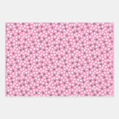 Eid Mubarak Kinder Pink Grey Star Stippen Pattern Inpakpapier Vel (Voorkant 2)