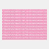 Eid Mubarak Kinder Pink Grey Star Stippen Pattern Inpakpapier Vel (Voorkant)