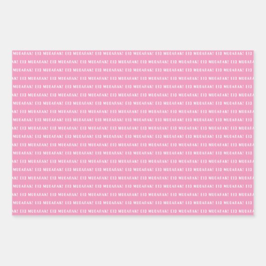 Eid Mubarak Kinder Pink Grey Star Stippen Pattern  Inpakpapier Vel (Voorkant)