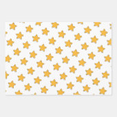 Eid Mubarak Kinder Yellow Star Wavy Pattern Quote Inpakpapier Vel (Voorkant 2)
