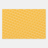 Eid Mubarak Kinder Yellow Star Wavy Pattern Quote Inpakpapier Vel (Voorkant)