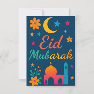 Eid Mubarak - Kleurrijk voor kinderen Moskee Bloem Kaart