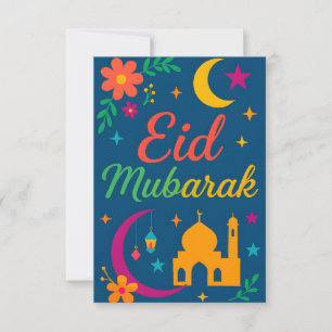 Eid Mubarak - Kleurrijk voor Kinderen Moskee Bloem Kaart