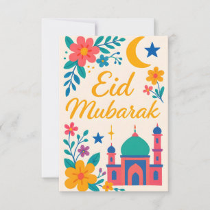 Eid Mubarak - Kleurrijk voor Kinderen Moskee Bloem Kaart