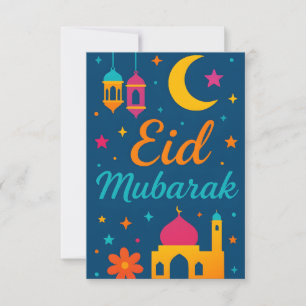 Eid Mubarak - Kleurrijk voor Kinderen Moskee Bloem Kaart
