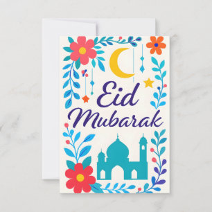 Eid Mubarak - Kleurrijk voor Kinderen Moskee Bloem Kaart