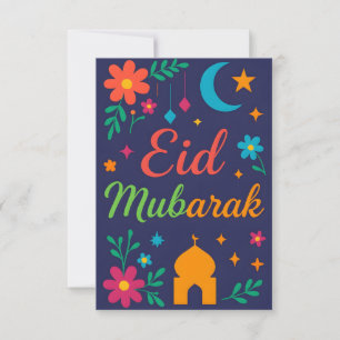 Eid Mubarak - Kleurrijk voor Kinderen Moskee Bloem Kaart