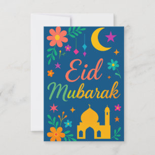 Eid Mubarak - Kleurrijk voor Kinderen Moskee Bloem Kaart