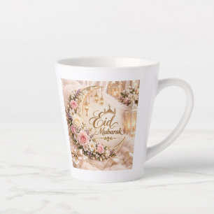 Eid Mubarak koffiekop Bloemige islamitische gesc Latte Mok