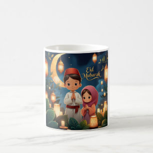 Eid Mubarak Lantaarn nachtscène Koffiemok