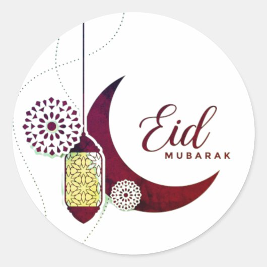 Eid Mubarak-lantaarn Ronde Sticker (Voorkant)