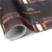 Eid Mubarak Lantern Glow Arabic Calligraphy Art Cadeaupapier (Rol Hoek)