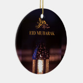 Eid Mubarak Lantern Glow Arabic Calligraphy Art Keramisch Ornament (Rechts)