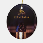 Eid Mubarak Lantern Glow Arabic Calligraphy Art Keramisch Ornament (Links)