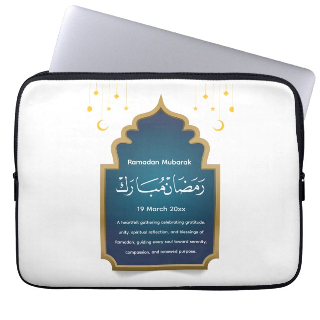 Eid Mubarak Laptop Sleeve (Voorkant)