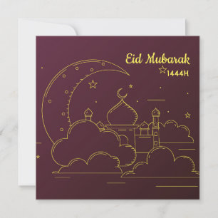 Eid Mubarak Line art Feestdagenkaart