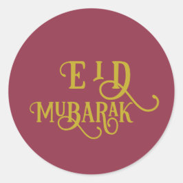 Eid Mubarak Luxe rode kleur Plain Ronde Sticker