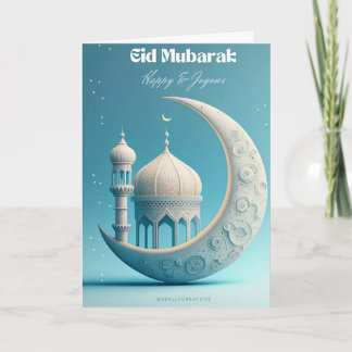 Eid Mubarak Maan & Sterren Elegant Ontwerp Knop Ba Kaart