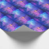 Eid Mubarak Magic Arabian Nights Crescent Blue Art Cadeaupapier (Hoek)