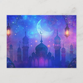 Eid Mubarak Magic Arabian Nights Halve kleuren Briefkaart