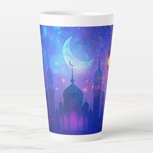 Eid Mubarak Magic Arabian Nights Halve kleuren Latte Mok (Voorkant)