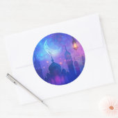 Eid Mubarak Magic Arabian Nights Halve kleuren Ronde Sticker (Envelop)