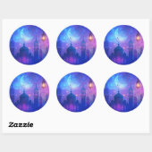 Eid Mubarak Magic Arabian Nights Halve kleuren Ronde Sticker (Vel)