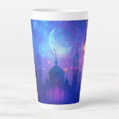 Eid Mubarak Magische Arabische Nachten Halve Maan Latte Mok (Voorkant)