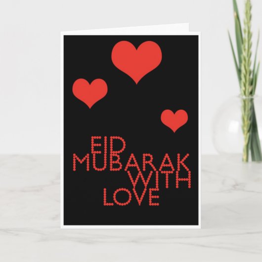 eid Mubarak met liefde Feestdagen Kaart (Voorkant)