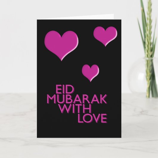 eid Mubarak met liefderoze Feestdagen Kaart (Voorkant)