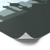 Eid mubarak met moskee en vogels poster (Hoek)