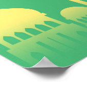 Eid mubarak met moskee in de nacht poster (Hoek)