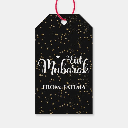 Eid Mubarak Modern Black Eid Gift Label Cadeaulabel (Achterkant)