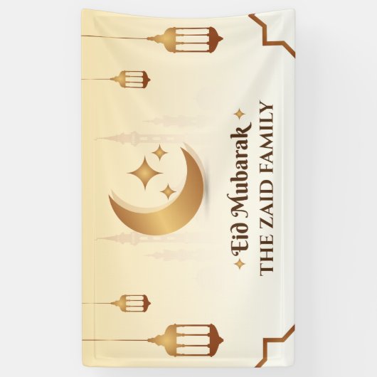  Eid Mubarak Modern Spandoek (Verticaal)