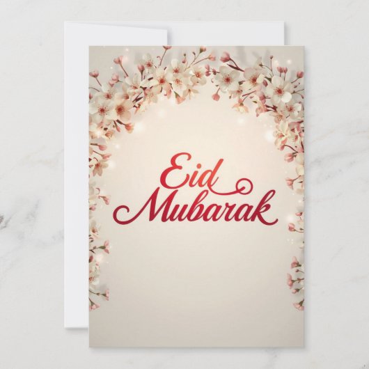 Eid mubarak moderne bloemengroetkaart kaart (Voorkant)