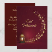 Eid Mubarak moderne gepersonaliseerde kaart (Voorkant / Achterkant)