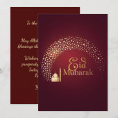 Eid Mubarak moderne gepersonaliseerde kaart (Voorkant / Achterkant)