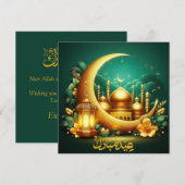 Eid Mubarak Moskee Crescent Islamitische Lantaarn Feestdagenkaart (Voorkant / Achterkant)