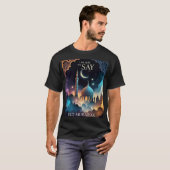 Eid Mubarak Moskee & Halve Maan Mannen T-shirt (Voorkant volledig)