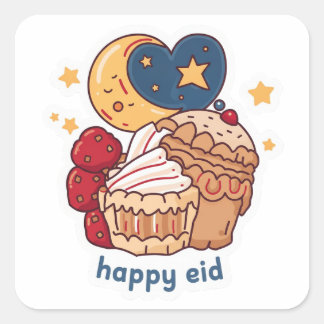 Eid Mubarak Moskee Halve Maan Sticker