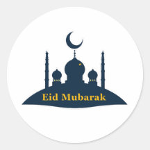 Eid Mubarak Moskee Halve Maan Sticker