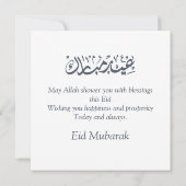 Eid Mubarak Moskee Halve sterren blauw roze Feestdagenkaart (Achterkant)