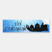 Eid Mubarak-moskee met Typografie Bumpersticker (Voorkant)