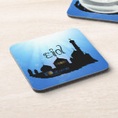 Eid Mubarak-moskee met Typografie Drankjes Onderzetter (Linkerzijde)