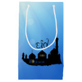 Eid Mubarak-moskee met Typografie Klein Cadeauzakje (Voorkant)