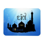 Eid Mubarak-moskee met Typografie Magneet (Horizontaal)