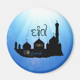 Eid Mubarak-moskee met Typografie Magneet