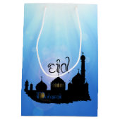 Eid Mubarak-moskee met Typografie Medium Cadeauzakje (Achterkant)