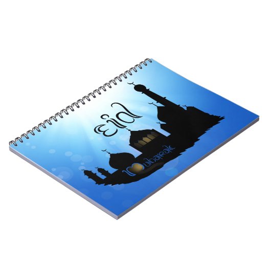 Eid Mubarak-moskee met Typografie Notitieboek (Linkerzijde)