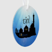 Eid Mubarak-moskee met Typografie Ornament (voorkant)